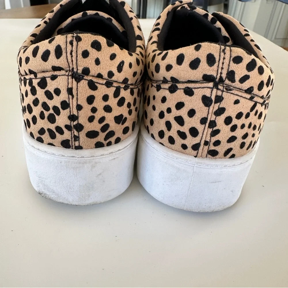 Qupid Tan and Black Spotted Slip-On Sneakers Size 8.5